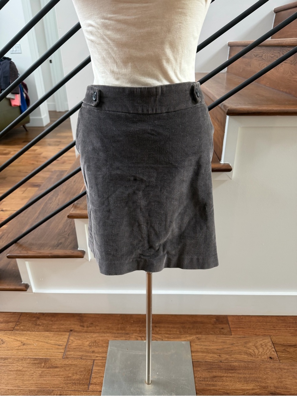 Banana Republic Charcoal Corduroy Mini Skirt